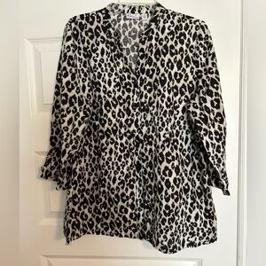 Kim Rogers Black and White Animal Print Shirt